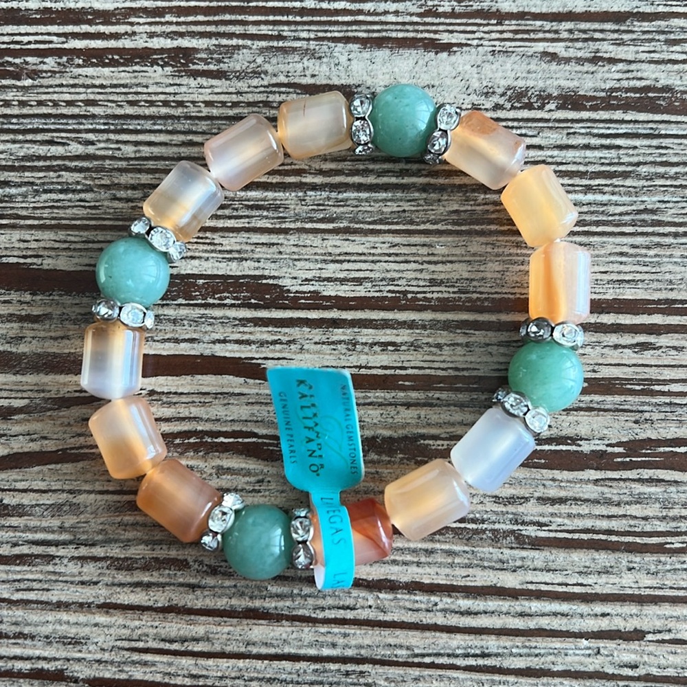 NWT: Alexander Kalifano natural gemstones elastic bracket